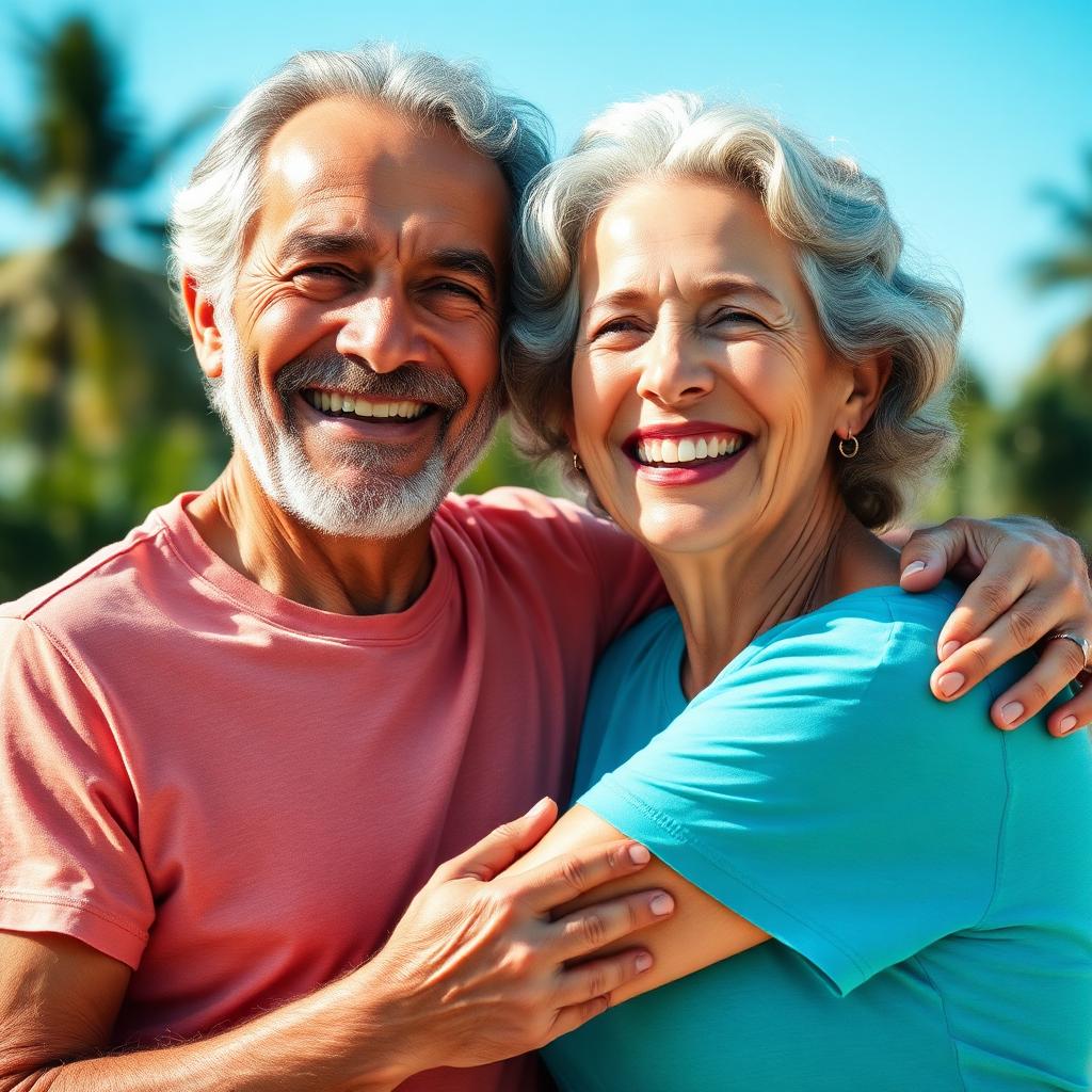 Casal de idosos feliz e saudável